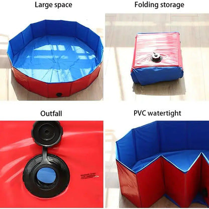 PVC Foldable Dog Pool Pet Bathtub Wash Pool Outdoor Indoor Swimming Tub Summer Cooling Bathing