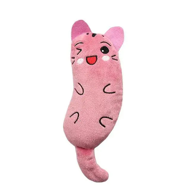 Plush Cartoon Mouse Cat Chew Toy - Promotes exercise and dental health, squeaks for interactive play, catnip-filled for extra excitement.