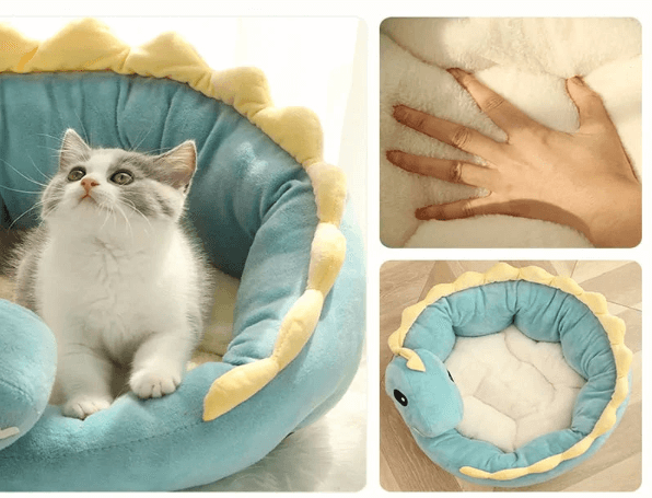 Cute Dinosaur Warm Bed for Dogs & Cats