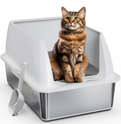 Kiavu's Stainless Steel Cat Litter Box – Eliminate smells and stains from your litter box!