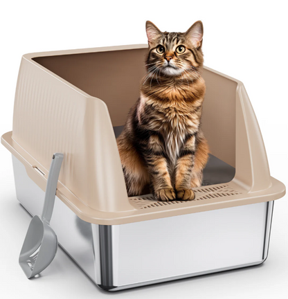 Kiavu's Stainless Steel Cat Litter Box – Eliminate smells and stains from your litter box!