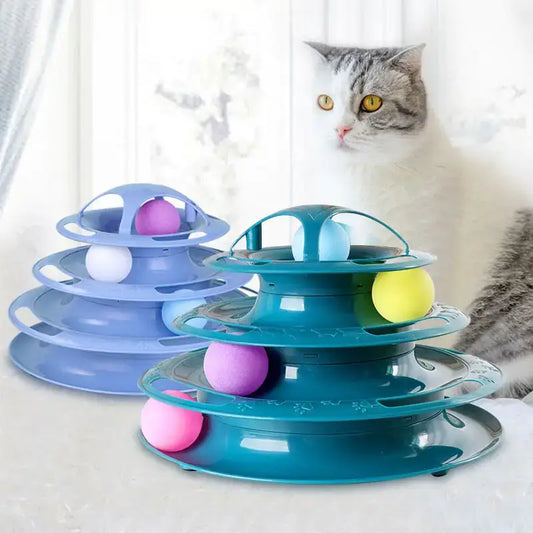 4-Layer Ball Tower Toy for Cats