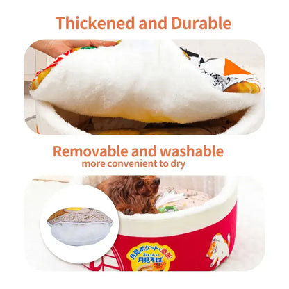 Instant Noodle Warm Dog Cat Nest Beds Cushion