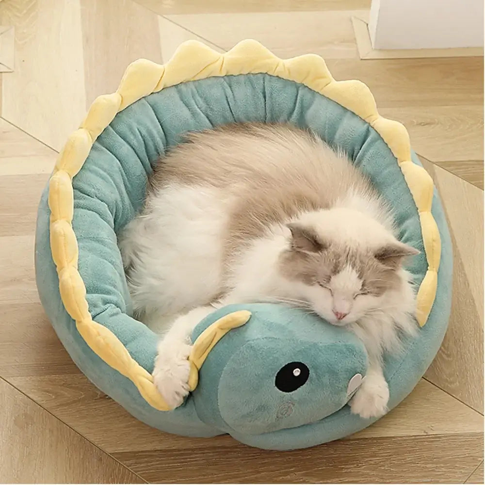 Cute Dinosaur Warm Bed for Dogs & Cats