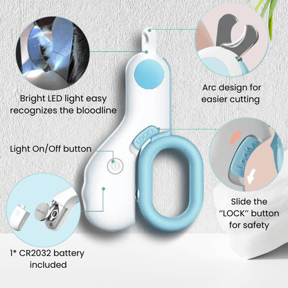 Professional Pet Nail Clipper with LED Light